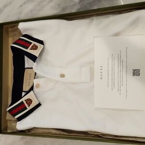 GUCCHI white polo mens size large
